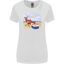 Santa at the Beach Christmas Summer Xmas Holiday Womens Wider Cut T-Shirt White