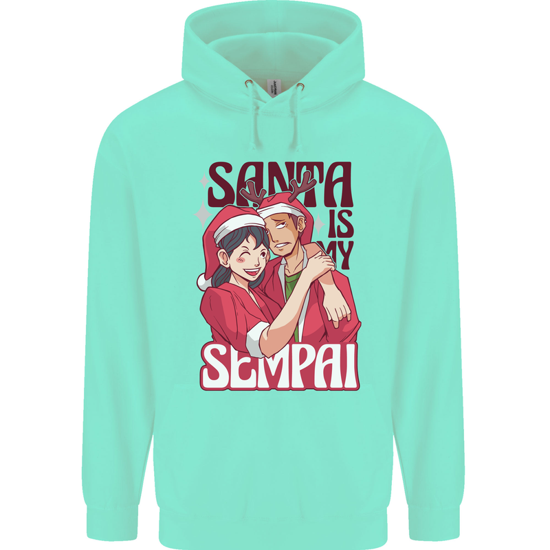 Santa is My Sempai Funny Anime Christmas Xmas Childrens Kids Hoodie Peppermint