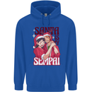 Santa is My Sempai Funny Anime Christmas Xmas Childrens Kids Hoodie Royal Blue