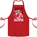 Santa is My Sempai Funny Anime Christmas Xmas Cotton Apron 100% Organic Red