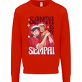 Santa is My Sempai Funny Anime Christmas Xmas Kids Sweatshirt Jumper Bright Red
