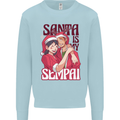 Santa is My Sempai Funny Anime Christmas Xmas Kids Sweatshirt Jumper Light Blue