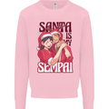Santa is My Sempai Funny Anime Christmas Xmas Kids Sweatshirt Jumper Light Pink