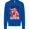 Santa is My Sempai Funny Anime Christmas Xmas Kids Sweatshirt Jumper Royal Blue