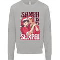 Santa is My Sempai Funny Anime Christmas Xmas Kids Sweatshirt Jumper Sports Grey