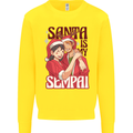 Santa is My Sempai Funny Anime Christmas Xmas Kids Sweatshirt Jumper Yellow