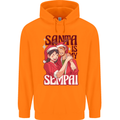 Santa is My Sempai Funny Anime Christmas Xmas Mens 80% Cotton Hoodie Orange