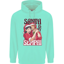 Santa is My Sempai Funny Anime Christmas Xmas Mens 80% Cotton Hoodie Peppermint