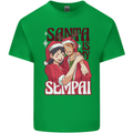 Santa is My Sempai Funny Anime Christmas Xmas Mens Cotton T-Shirt Tee Top Irish Green