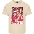 Santa is My Sempai Funny Anime Christmas Xmas Mens Cotton T-Shirt Tee Top Natural