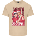 Santa is My Sempai Funny Anime Christmas Xmas Mens Cotton T-Shirt Tee Top Sand