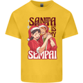 Santa is My Sempai Funny Anime Christmas Xmas Mens Cotton T-Shirt Tee Top Yellow