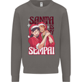 Santa is My Sempai Funny Anime Christmas Xmas Mens Sweatshirt Jumper Charcoal