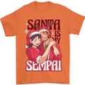 Santa is My Sempai Funny Anime Christmas Xmas Mens T-Shirt 100% Cotton Orange