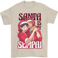 Santa is My Sempai Funny Anime Christmas Xmas Mens T-Shirt 100% Cotton Sand