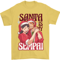 Santa is My Sempai Funny Anime Christmas Xmas Mens T-Shirt 100% Cotton Yellow
