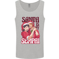 Santa is My Sempai Funny Anime Christmas Xmas Mens Vest Tank Top Sports Grey