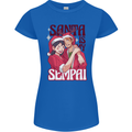 Santa is My Sempai Funny Anime Christmas Xmas Womens Petite Cut T-Shirt Royal Blue