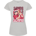 Santa is My Sempai Funny Anime Christmas Xmas Womens Petite Cut T-Shirt Sports Grey