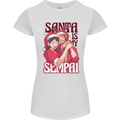 Santa is My Sempai Funny Anime Christmas Xmas Womens Petite Cut T-Shirt White