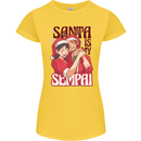Santa is My Sempai Funny Anime Christmas Xmas Womens Petite Cut T-Shirt Yellow