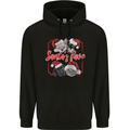 Santa's Fave Cats and Dogs Christmas Xmas Mens 80% Cotton Hoodie Black