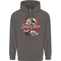 Santa's Fave Cats and Dogs Christmas Xmas Mens 80% Cotton Hoodie Charcoal