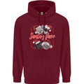 Santa's Fave Cats and Dogs Christmas Xmas Mens 80% Cotton Hoodie Maroon