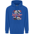 Santa's Fave Cats and Dogs Christmas Xmas Mens 80% Cotton Hoodie Royal Blue