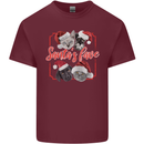 Santa's Fave Cats and Dogs Christmas Xmas Mens Cotton T-Shirt Tee Top Maroon