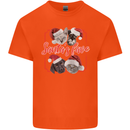 Santa's Fave Cats and Dogs Christmas Xmas Mens Cotton T-Shirt Tee Top Orange