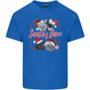 Santa's Fave Cats and Dogs Christmas Xmas Mens Cotton T-Shirt Tee Top Royal Blue