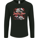 Santa's Fave Cats and Dogs Christmas Xmas Mens Long Sleeve T-Shirt Black
