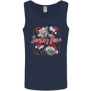 Santa's Fave Cats and Dogs Christmas Xmas Mens Vest Tank Top Navy Blue