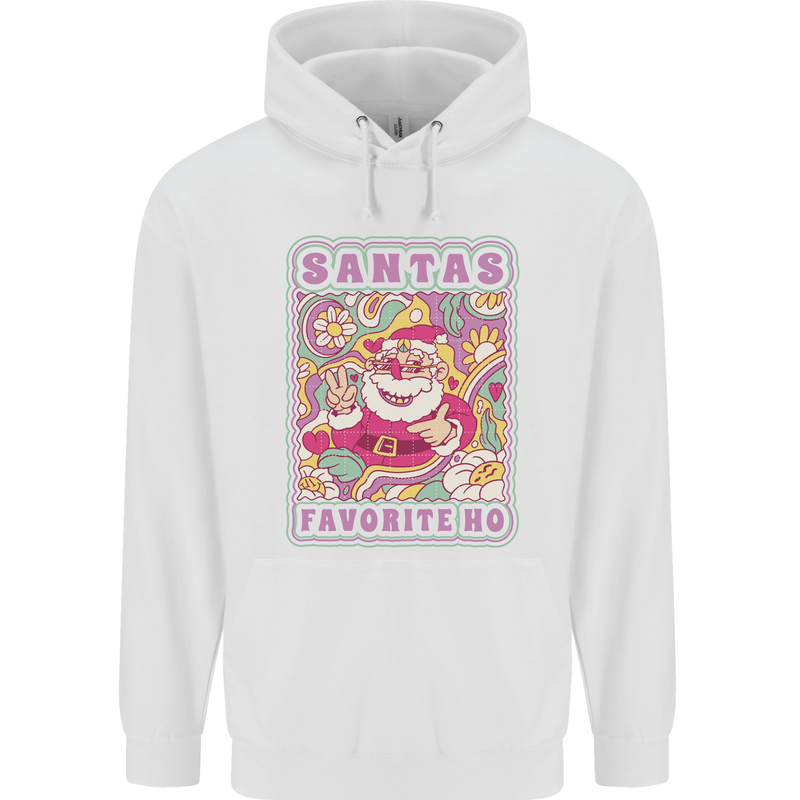 Santa's Favourite HO Funny Hippy Trippy Christmas Childrens Kids Hoodie White