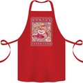 Santa's Favourite HO Funny Hippy Trippy Christmas Cotton Apron 100% Organic Red
