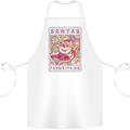 Santa's Favourite HO Funny Hippy Trippy Christmas Cotton Apron 100% Organic White