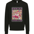 Santa's Favourite HO Funny Hippy Trippy Christmas Kids Sweatshirt Jumper Black