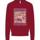 Santa's Favourite HO Funny Hippy Trippy Christmas Kids Sweatshirt Jumper Red