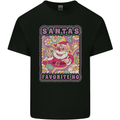 Santa's Favourite HO Funny Hippy Trippy Christmas Mens Cotton T-Shirt Tee Top Black