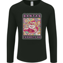 Santa's Favourite HO Funny Hippy Trippy Christmas Mens Long Sleeve T-Shirt Black