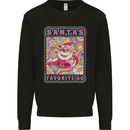 Santa's Favourite HO Funny Hippy Trippy Christmas Mens Sweatshirt Jumper Black