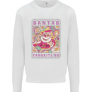 Santa's Favourite HO Funny Hippy Trippy Christmas Mens Sweatshirt Jumper White