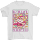 Santa's Favourite HO Funny Hippy Trippy Christmas Mens T-Shirt 100% Cotton White