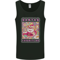 Santa's Favourite HO Funny Hippy Trippy Christmas Mens Vest Tank Top Black