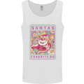 Santa's Favourite HO Funny Hippy Trippy Christmas Mens Vest Tank Top White