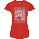 Santa's Favourite HO Funny Hippy Trippy Christmas Womens Petite Cut T-Shirt Red