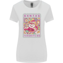Santa's Favourite HO Funny Hippy Trippy Christmas Womens Wider Cut T-Shirt White