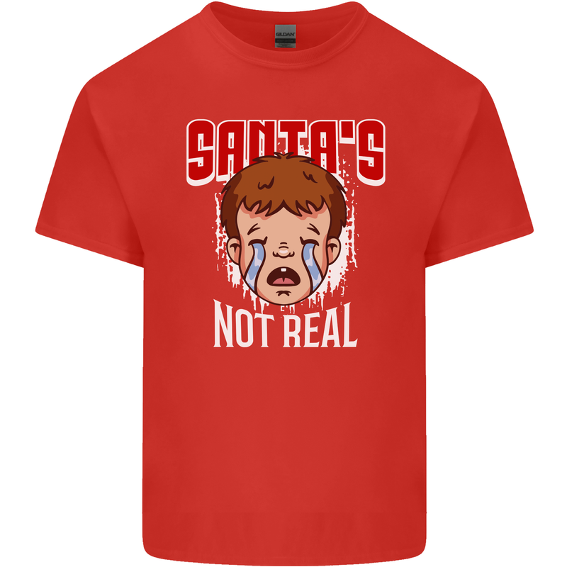 Santa's Not Real Funny Christmas Bah Humbug Xmas Kids T-Shirt Childrens Red