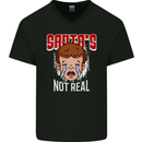Santa's Not Real Funny Christmas Bah Humbug Xmas Mens V-Neck Cotton T-Shirt Black